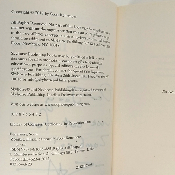Signed Copy of Zombie, Illinois Signed by Author Scott Kenemore - Picture 7 of 12